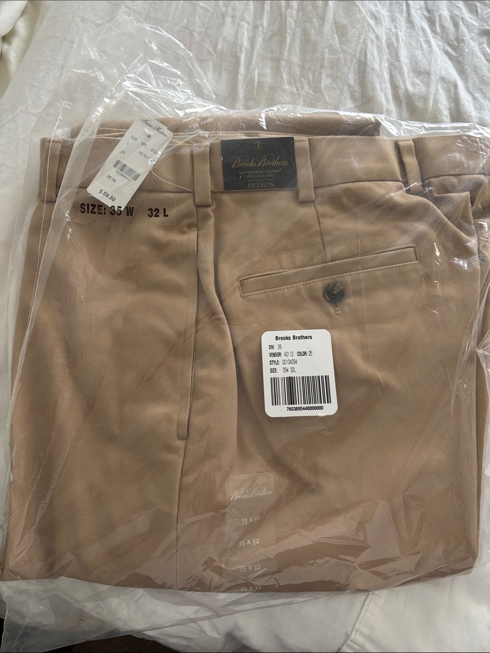 Brooks Brothers Men’s Khaki Hudson Chinos - Tan